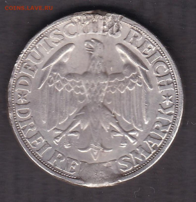 3 марки 1928 D Dinkelsbuhl Германия - уставшая - 3 марки 1928 а