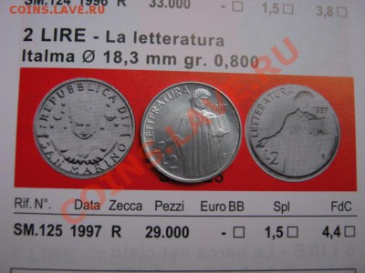 Сан Марино 2 лиры 1997 Литература до 19.11 в 15.00 М - IMG_1355