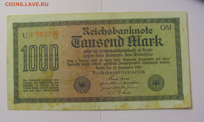 1000 марок 1922 Германия №1 (138) 08.04.22 22:00 М - CIMG6066.JPG