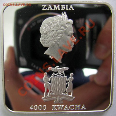 4000 kwacha Замбия 2001 год серебро квадратная - 402