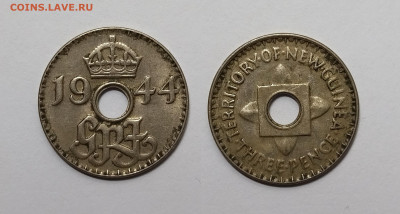 Британская Новая Гвинея 3 пенса 1944 г Георг VI №1 - 9.04 - IMG_20220405_185351