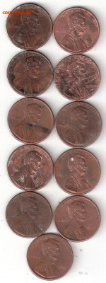 США Одноцентовики 26шт(3 лота)  ФИКС - 1 Cent-11st P 11