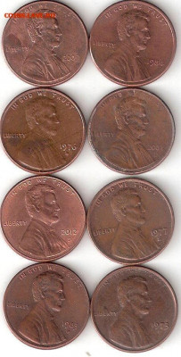 США Одноцентовики 26шт(3 лота)  ФИКС - 1 Cent-8st A 8