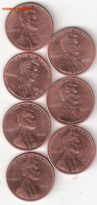 США Одноцентовики 26шт(3 лота)  ФИКС - 1 Cent-7st A 7