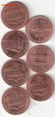 США Одноцентовики 26шт(3 лота)  ФИКС - 1 Cent-7st P 7