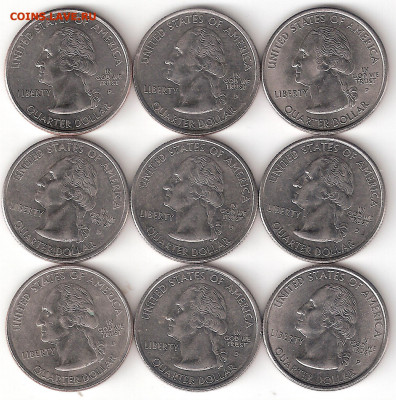 США: Квотеры-штаты разные 9шт. 09 - Кв-штаты 9шт Р 09