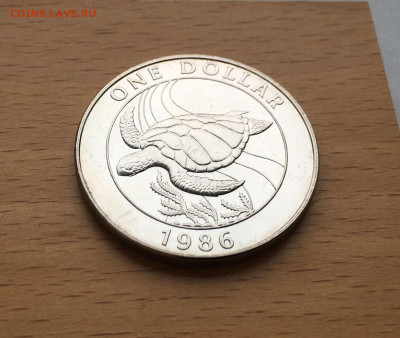 Крона Шайба Бермуды 1$ доллар 1986 Черепаха фауна животные - IMG_7257.JPG