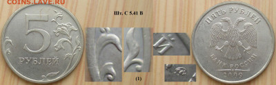 Монеты РФ  5 р. 2009 Разновидности (4) - 5р. 2009 ММД  шт.С5.41 В (1).JPG