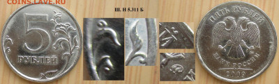 Монеты РФ  5 р. 2009 Разновидности (2) - 5р. 2009 ММД  шт. Н5.311 Б.JPG