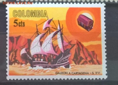 Колумбия 1966 парусник 1м** до 18 04 - 94