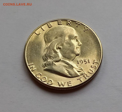 США 50 центов 1951 "S". UNC. Франклин, серебро - 3