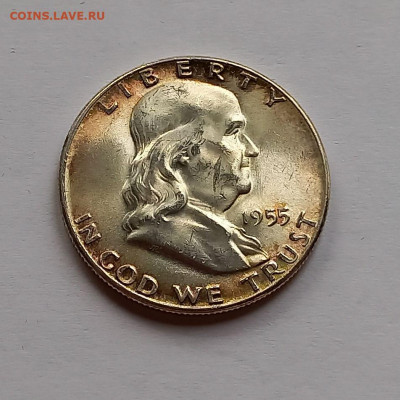 США 50 центов 1955. UNC. Франклин, серебро - 1