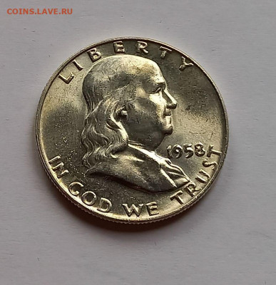 США 50 центов 1958 "D". UNC. Франклин, серебро - 1