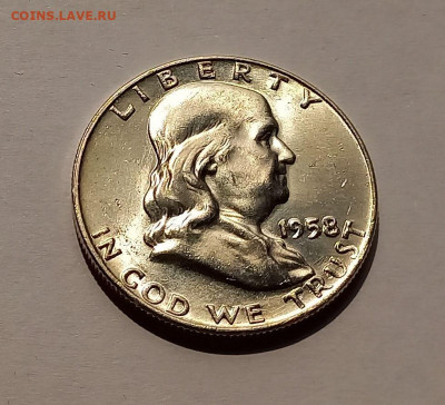 США 50 центов 1958 "D". UNC. Франклин, серебро - 6