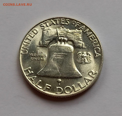 США 50 центов 1958 "D". UNC. Франклин, серебро - 10