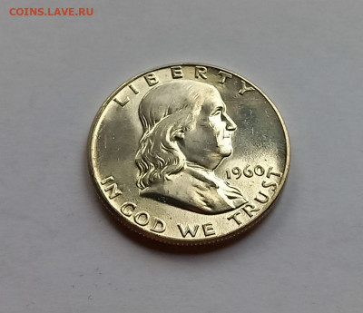 США 50 центов 1960. UNC. Франклин, серебро - 3