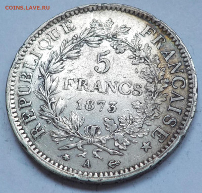 С 200 р. 5 francs 1873 Francaise до 19.04.2022 - 22:00 - DSCN9668.JPG