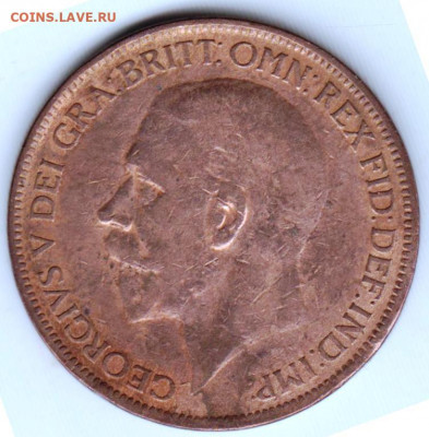 ВЕЛИКОБРИТАНИЯ 1 пенни 1927 г. до 20.04.22 г. в 23.00 - 007