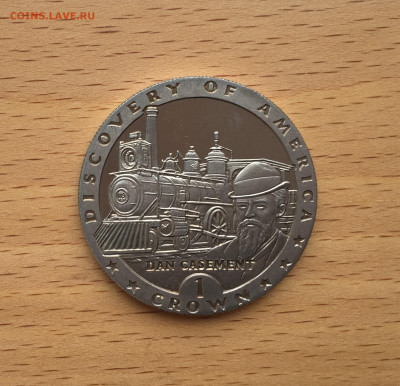 Шайба Остров Мэн 1 крона 1992 Дэн Кейсмент Железная дорога - IMG_7243.JPG