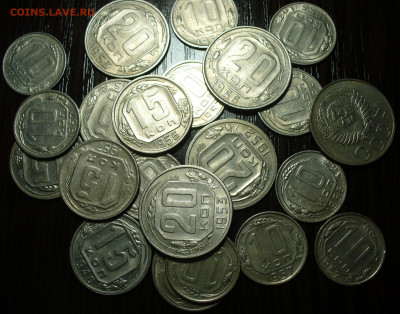 22 шт. 20,15,10 коп 1946-57 блеск с 200 До 16.04.22 в 22.00 - P1660245.JPG