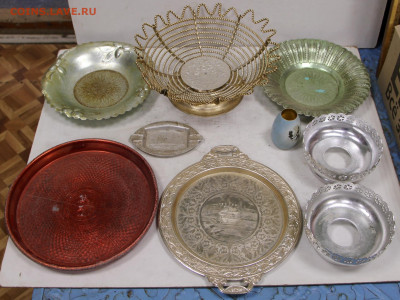 Вазы, тарелки, пепельница алюм. 9 предметов- 22,04,22 в 22 - ы 062