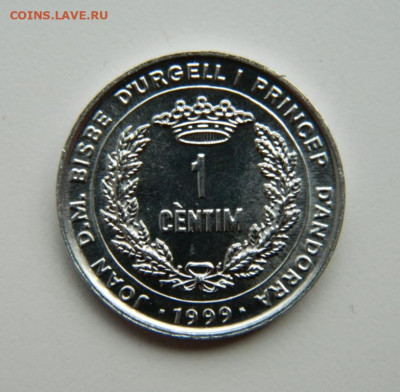 Андорра 1 сентим 1999 г. (Юбилейная) ФАО до 21.04.22 - DSCN4581.JPG