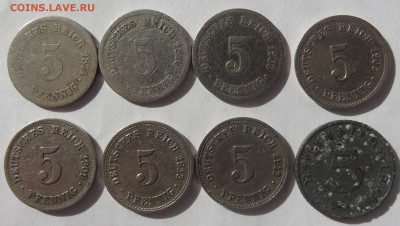 5 пфеннигов-8шт.(1874-1941гг.) до 22:04. в 22:00мск. - DSC00644 (2).JPG