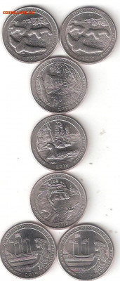 США Квотеры-парки 7шт ФИКС 07 - Квотеры-Парки США 36,36,38,42,43,47,47 P 07