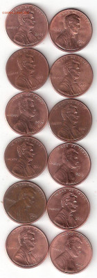 США Одноцентовики 12шт ФИКС 12-1а - 1 Цент 12шт А 12-1а
