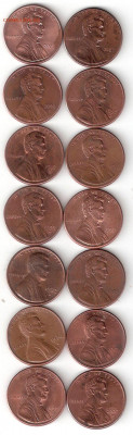 США Одноцентовики 14шт ФИКС 014-1 - 1 Цент 14шт А 014-1