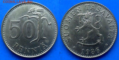 Финляндия - 50 пенни 1986 года до 3.05 - Финляндия 50 пенни, 1986
