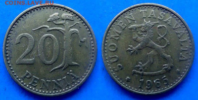 Финляндия - 20 пенни 1965 года до 3.05 - Финляндия 20 пенни, 1965