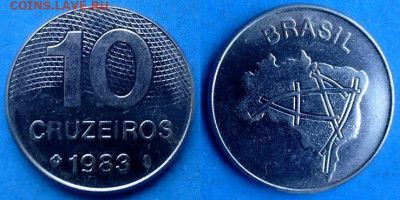 Бразилия - 10 крузейро 1983 года до 3.05 - Бразилия 10 крузейро, 1983