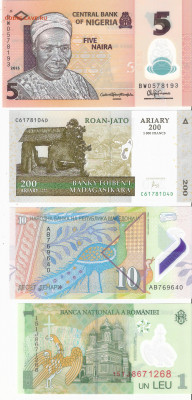 Банкноты иностранные 40шт разные ФИКС (10 лотов по 4шт) - ИНОБОНЫ 4шт А лот5