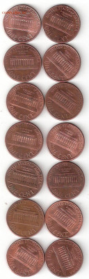 США Одноцентовики 14шт ФИКС 014-1 - 1 Цент 14шт Р 014-1