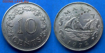 Мальта - 10 центов 1972 года до 7.05 - Мальта 10 центов, 1972