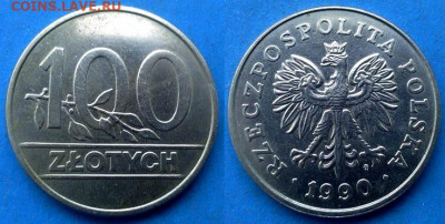 Польша - 100 злотых 1990 года до 9.05 - Польша 100 злотых, 1990