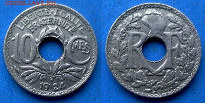 Франция - 10 сантимов 1924 года (Рог) до 9.05 - Франция 10 сантимов, 1924