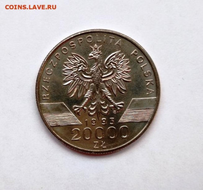 Польша 20.000 злотых 1993г.  Ласточка. - ласточка2