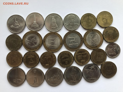 54 Юбилейных монеты РФ разные с номинала до 15.05.22 - 54 монеты с номинала (7).JPG