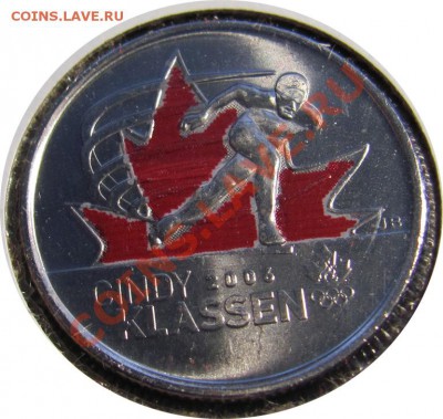 E09 Канада 25¢ 2009 Cindy Klassen цветной UNC 25.11 в 22°° - E09 Cindy color_1