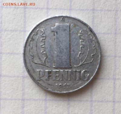 1 марка 1990, 1 пфенниг 1962 ГДР - 3.JPG