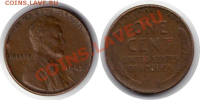 >1945< США 1 цент до 26.11.11 21:00 - США_1_45