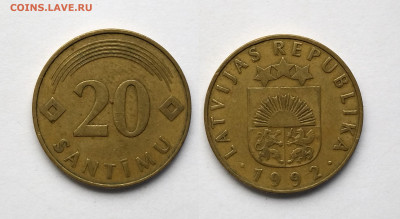Латвия 20 сантимов 1992 года - 18.05 - IMG_20220509_072746