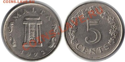 >L< Мальта 5 центов 1972 до 26.11.11 21:00 - Мальта_5с_72