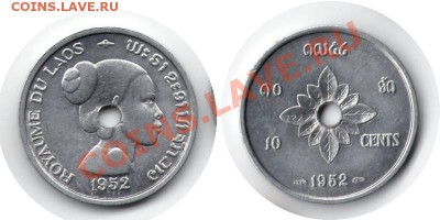 >L< Лаос 10 центов 1952 до 26.11.11 21:00 - Лаос_10с_52