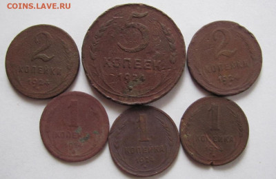 медные монетки СССР  1924г. 6шт.  до 20.05.22 - Безымянный