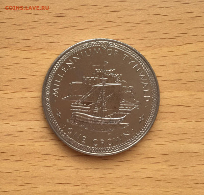 Шайба Остров Мэн 1 крона 1979 Когг корабль - IMG_8185.JPG