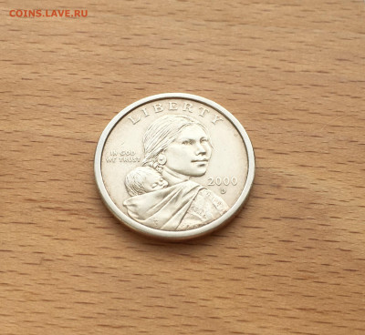 США 1$ доллар 2000 двор D Сакагавея Индианка Парящий Орёл - IMG_7730.JPG