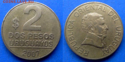 Уругвай - 2 песо 2007 года до 25.05 - Уругвай 2 песо, 2007